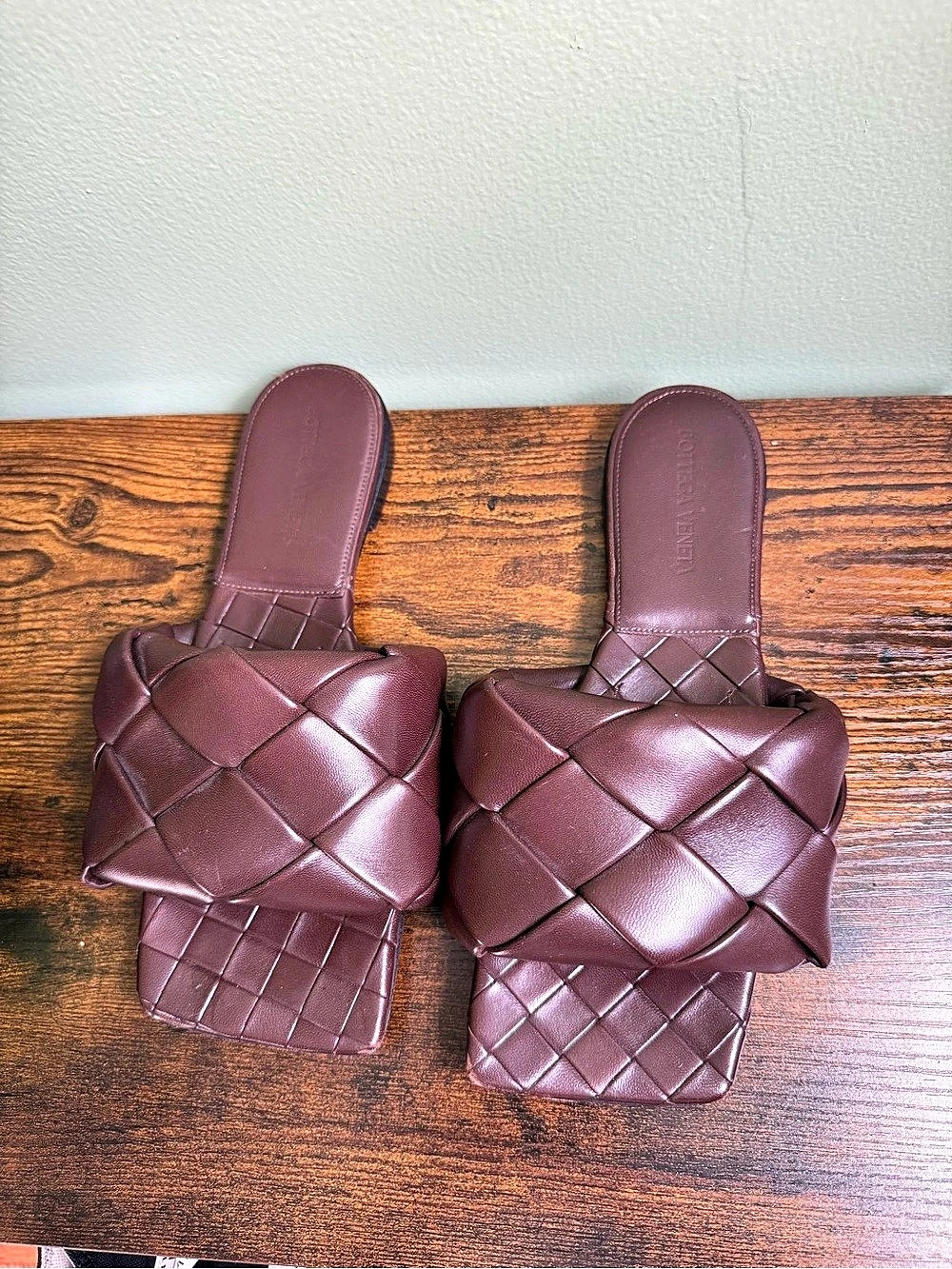 Bottega Veneta The Lido Flat Sandal Woven Slide Sandals Brown